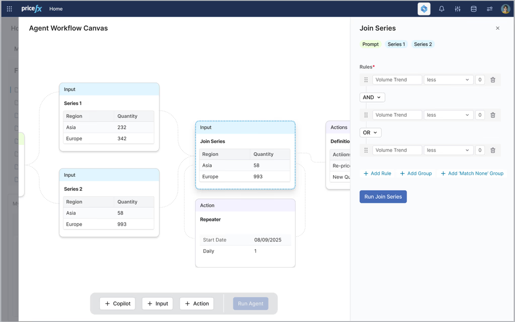 Agent Workflow Builder Canvas